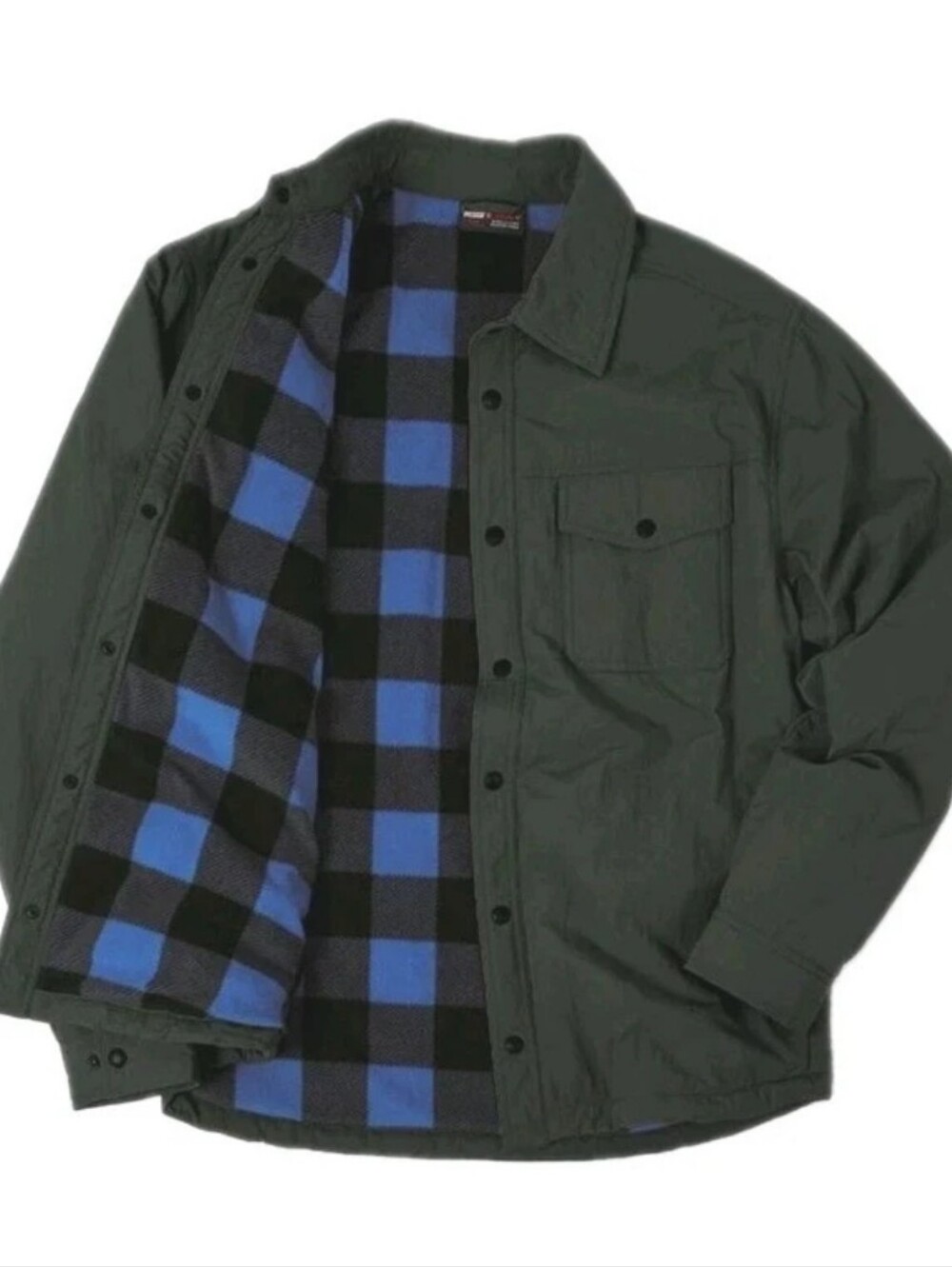 32 Degrees Heat Commuter Tech Shirt Jacket Men L Green Softshell Fleece Lined
